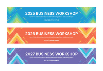 Wall Mural - set of business banner design templates in modern, geometry, abstract shape pattern style for school