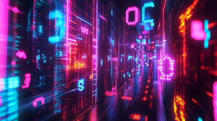 Poster - Exploring abstract finance concepts digital realm gigapixel art futuristic environment conceptual visualization
