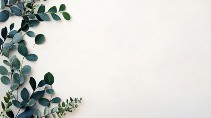 Poster - Modern Illustrated Greenery Design with Clean Borders on Light Background for Stylish Decor and Art