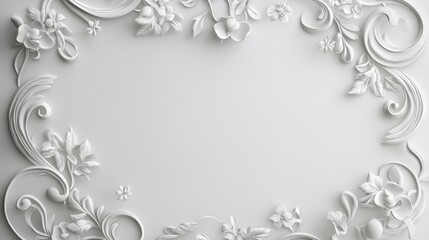 Poster - Elegant Ornate Wedding Border with Floral Patterns and Beautiful Design for Invitations and Decor