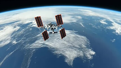 Wall Mural - An astronaut drifting weightlessly against the backdrop of Earth, with the International Space Station gleaming nearby.