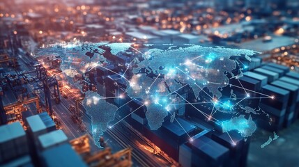 Poster - integrating gigapixel visuals into logistics networks global overview infographic digital environmen