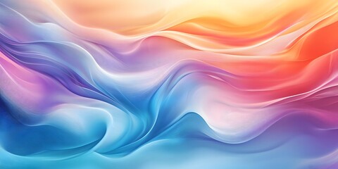 Poster - Abstract swirls of vibrant colors blending fluidly in soft waves