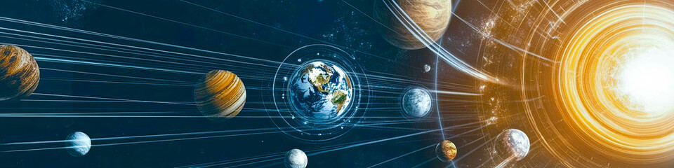Aufkleber - Planet alignments cosmic dance unveils the universes vivid wonders and details