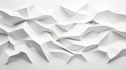 Poster - Abstract White Polygon Landscape