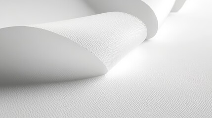 Poster - Textured White Paper Curl Abstract