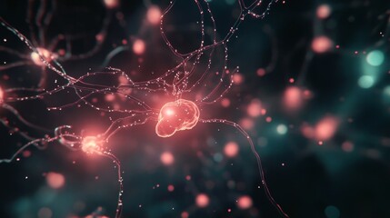 Poster - Visualize an abstract glowing neural network digital realm gigapixel art futuristic environment aesthetic exploration
