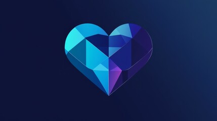 Poster - Abstract heart icon action digital space graphic design virtual environment geometric viewpoint modern concept