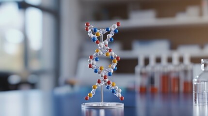 Poster - Exploring advanced dna molecule models laboratory visual analysis research facility scientific perspective