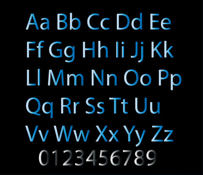 Set of alphabets and numbers art illustration