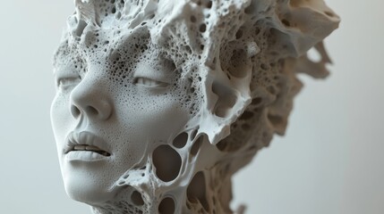 Poster - Creating ai-generated digital sculpture virtual studio gigapixel art contemporary space close-up perspective intricate design
