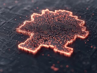 Aufkleber - Innovative Glowing Circuit Board Technology Showcase Digital Realm Graphic Design Futuristic Vibe Close-Up View Tech Concept
