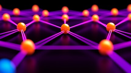 Aufkleber - Innovative Abstract Network Connection Illustration Digital Art Technology Environment Vibrant Colors Close-Up View Futuristic Concept