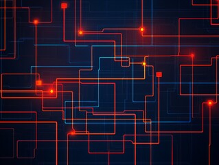 Aufkleber - Abstract Network Connections Glow Digital Space Graphic Illustration Tech Environment Close-Up View Data Visualization Concept