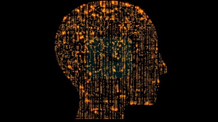 Poster - Digital Brain Abstract Human Head Concept Virtual Environment Graphic Representation Innovative Technology