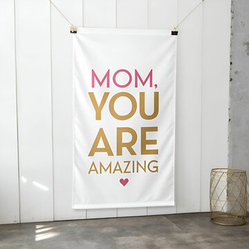 A sleek and modern Mother's Day banner with a clean design, minimalist typography, and soft pastel tones.
