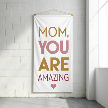 A sleek and modern Mother's Day banner with a clean design, minimalist typography, and soft pastel tones.