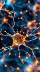 Aufkleber - Exploring Microscopic Neuron Network Intricacies Biological Research Lab Scientific Imagery High-Tech Environment Close-Up View Neuroscience Concept