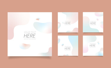 Wall Mural - beautiful green instagram post template.set of abstract vector backgrounds with line waves.vector il