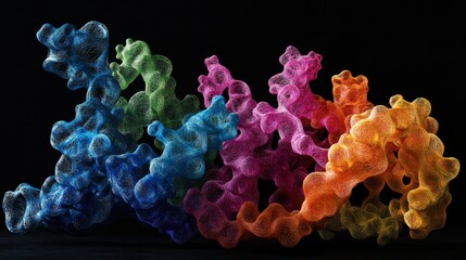 Poster - Visualizing protein structures laboratory gigapixel art digital environment scientific perspective innovative science