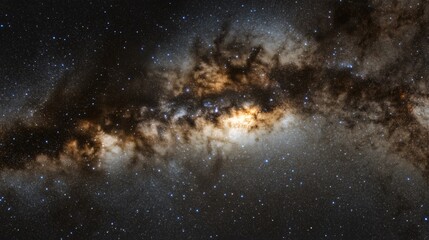 Poster - A Stunning Cosmic Scene of the Milky Way in Full Splendor Spanning Across the Dark Night Sky