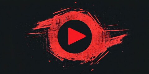 Poster - A red circle with a black arrow pointing to the right