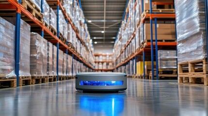 Poster - AI-enhanced robotic sorting system in an intelligent logistics warehouse.