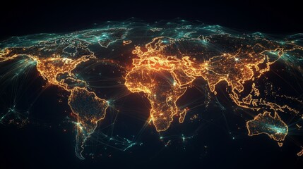 Poster - Visualize logistics network integration global operations gigapixel imagery digital environment aerial view supply chain mapping