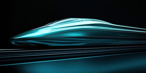 Wall Mural - a futuristic train is shown in motion, with its front end visible