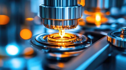 Poster - Computerized inspection system analyzing product defects in high-resolution detail.