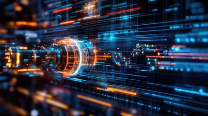Poster - Digital workflow of an AI-driven quality control system analyzing production efficiency.