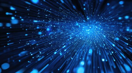 Poster - High-speed internet fiber optic network with glowing data streams.