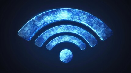 Poster - high-speed wireless connectivity symbolized by futuristic waveforms and signals.