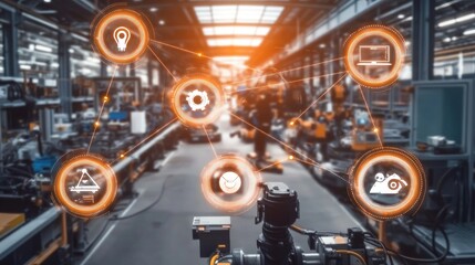 Poster - Industry . revolutionizing modern production technology with smart automation.