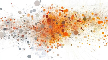 Poster - Network intelligence and big data visualization with smart graphs and interconnected digital points.