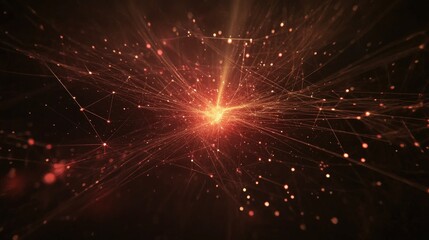 Poster - Network intelligence and big data visualization with smart graphs and interconnected digital points.