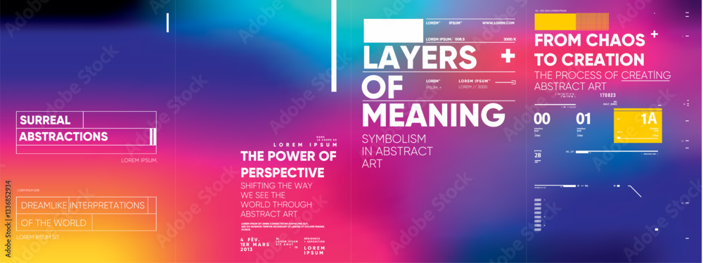 Modern poster template with abstract soundscape design. Minimalist ...