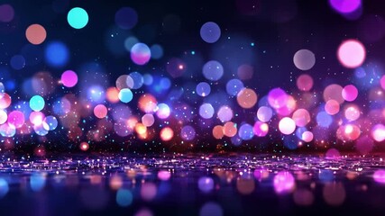 Poster - colorful abstract background with bokeh effect, vibrant light circles, sparkling particles, perfect 