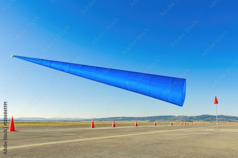Djirection Sign Array Avition Horizontal Windsock: Blue Airflow Indicator for Aviation and Airfield ...