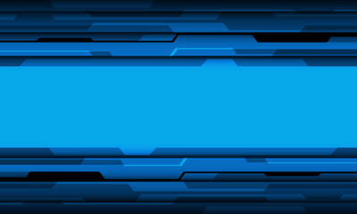 Poster - Abstract blue tone cyber geometric technology futuristic blank space design modern background vector