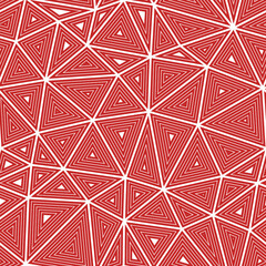Poster - Triangles Background. Large shape size. Multiple repeated inner triangles. Solid color style. Repeatable pattern. Beautiful vector tiles. Seamless vector illustration.