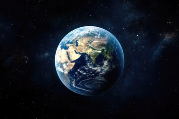 Poster - A stunning view of our planet from space, surrounded by twinkling stars