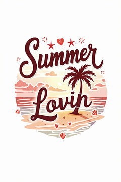 Typography Summer lover t-shirt design vector.