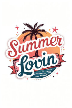 Typography Summer lover t-shirt design vector.