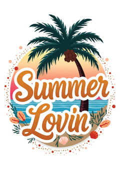 Typography Summer lover t-shirt design vector.