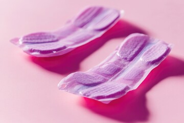 Poster - A pair of sanitary pads on a pink background, simple and clear illustration