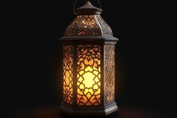 Poster - A lit lantern with a warm glow