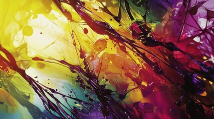 Poster - A vibrant composition of swirling colors and shapes creates a dynamic visual experience. The interplay of light and shadow enhances the rich hues, showcasing energy and movement