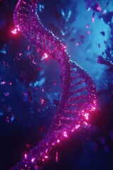 Aufkleber - A microscopic view of two strands of DNA intertwined, with a brief note on using this image for scientific or educational purposes