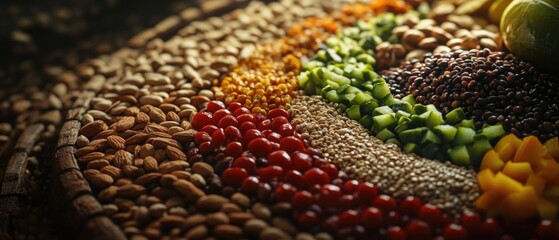 Poster - Fresh produce displayed in a circular pattern, great for marketing or educational purposes